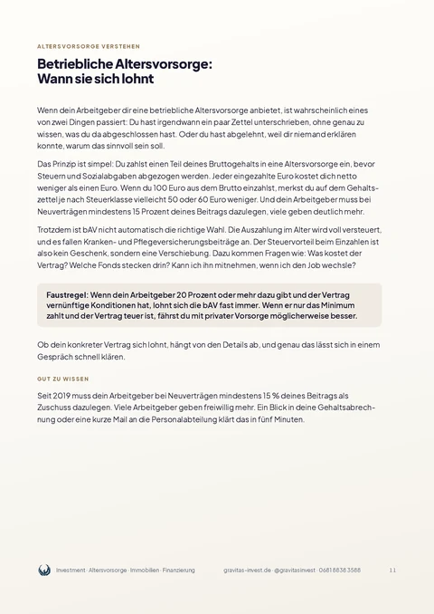 Leseprobe: Betriebliche Vorsorge